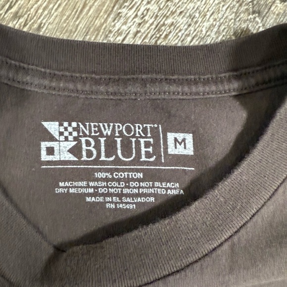 Newport Blue Cotton Brown T-shirt Don't Tread on Me Skater Surf Grunge sz: M - Picture 2 of 5